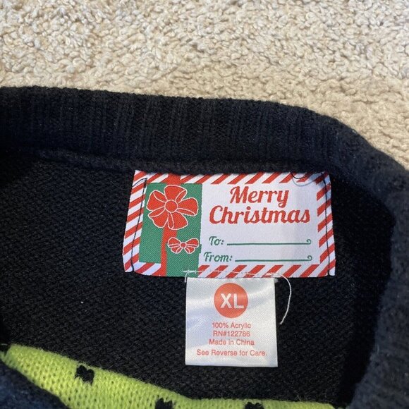 Christmas Ugly Sweater Women X-Large Naughty or Nice Sequins Textured Holiday - Picture 4 of 7